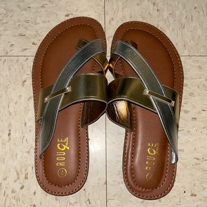 Gold and silver Sandals